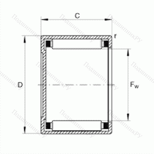 Подшипник роликовый игольчатый с одним наружным штампованным кольцом, закрытым с одной стороны