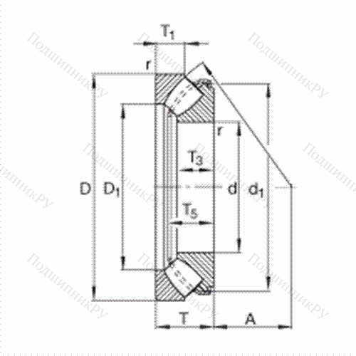 Подшипник роликовый упорно-радиальный сферический 29412-E 1