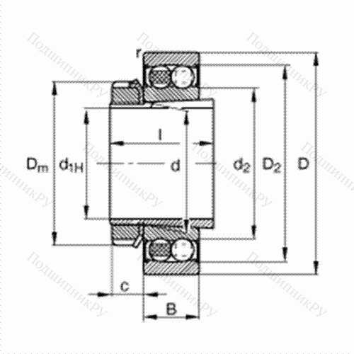 Подшипник шариковый радиально-сферический 2205-K-2RS-TVH-C 3 + H 305 от производителя  FAG Подшипник шариковый радиально-сферический 2205-K-2RS-TVH-C 3 + H 305 от производителя  FAG