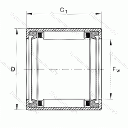 Подшипник роликовый игольчатый с одним наружным штампованным кольцом SCE 1212-PP