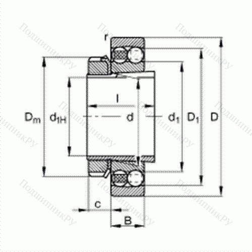 Подшипник шариковый радиально-сферический 2205-K-TVH-C 3 + H 305 от производителя  FAG Подшипник шариковый радиально-сферический 2205-K-TVH-C 3 + H 305 от производителя  FAG