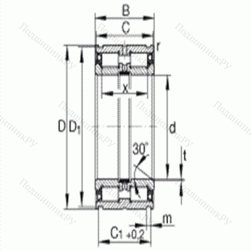 Подшипник роликовый радиальный SL 04130-PP от производителя  INA Подшипник роликовый радиальный SL 04130-PP от производителя  INA