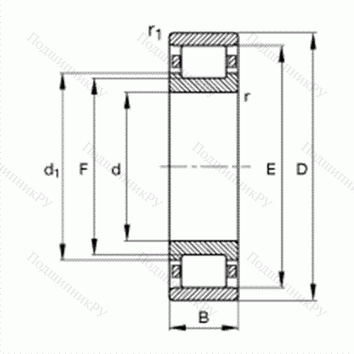 Подшипник роликовый радиальный N 322-E-M 1 от производителя  FAG Подшипник роликовый радиальный N 322-E-M 1 от производителя  FAG