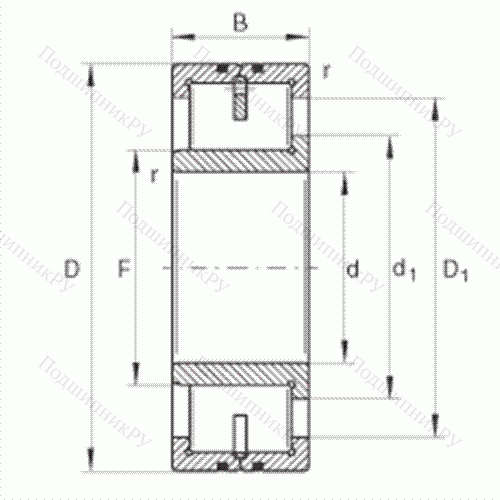 Подшипник роликовый радиальный LSL 192328-TB от производителя  INA Подшипник роликовый радиальный LSL 192328-TB от производителя  INA